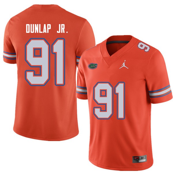 Jordan Brand Men #91 Marlon Dunlap Jr. Florida Gators College Football Jersey Orange